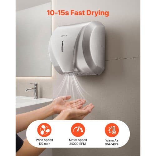 Håndtørrer K2017BD 300x205x315 mm børstet rustfrit stål
