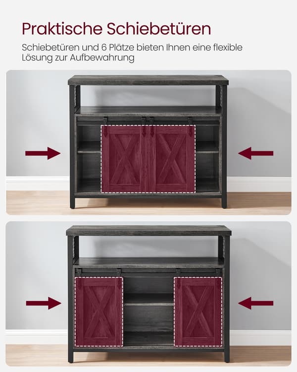 Sideboard 33x100x80 cm Grå Trä Stål