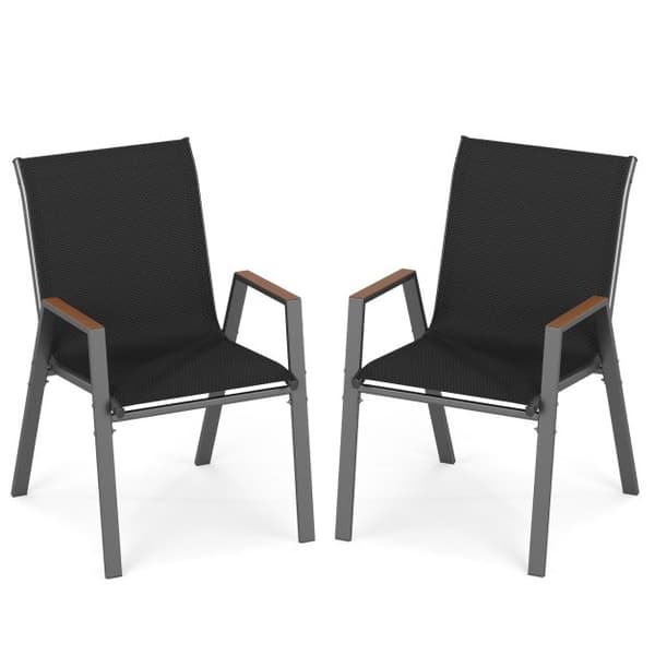 Terrasestole 2 stk 56x66x88 cm grå