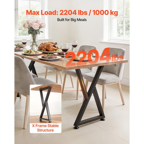 Bordben 74x47.2 cm Stål Sort