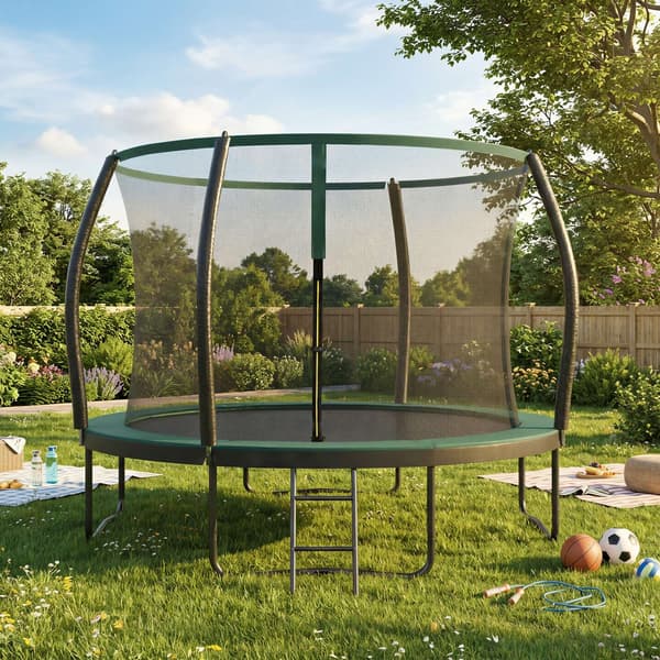 Trampolin 366x270 cm Svart-Blå Stålram