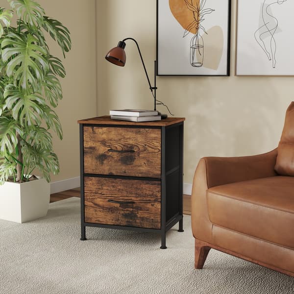 Kommode 30x39,6x52,2 cm Brun-Sort MDF og Stål