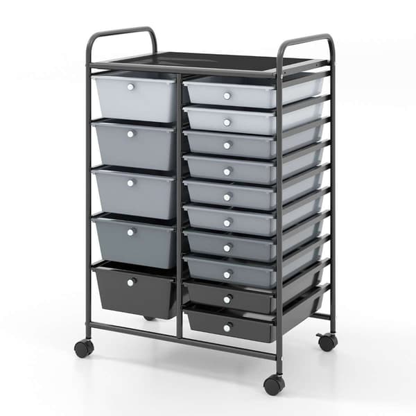 Rullende opbevaringsvogn, 64×37×88 cm, Sort