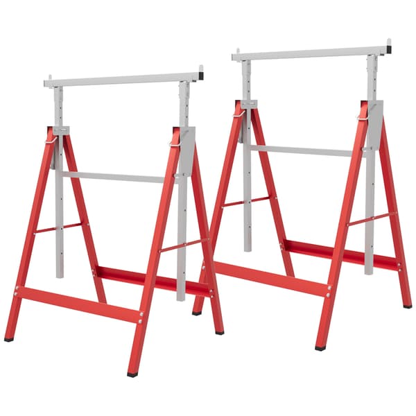 Savbukkesæt 2 stk 68x58x80-130 cm rød