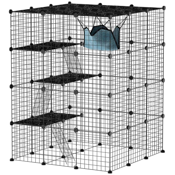 Kattebur, 105x105x140 cm, Sort, Plast