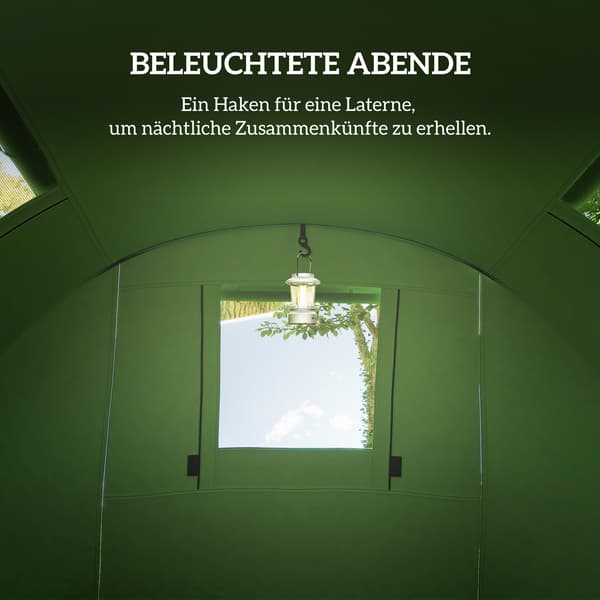 Campingtält 470x220x150 cm Mörkgrönt Polyester
