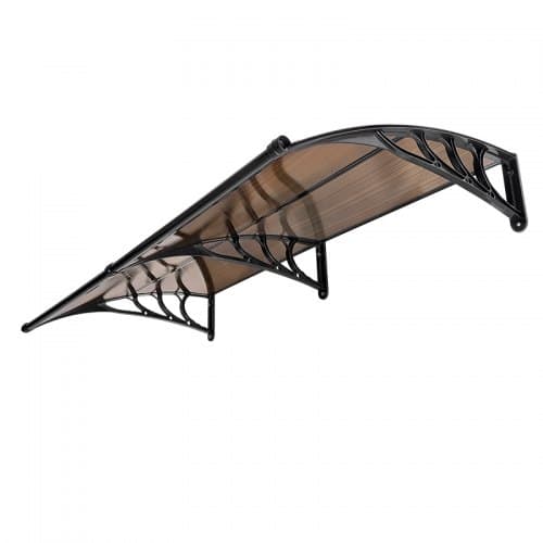 Dørmarkise 96,5x198,7x27,5 cm Brun Polycarbonat