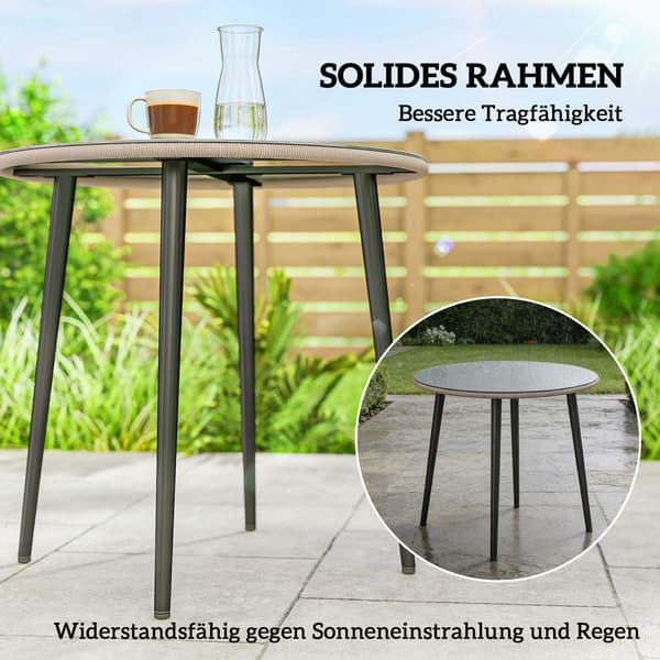 Trädgårdsbord för mat 80x80x74 cm Grå stål
