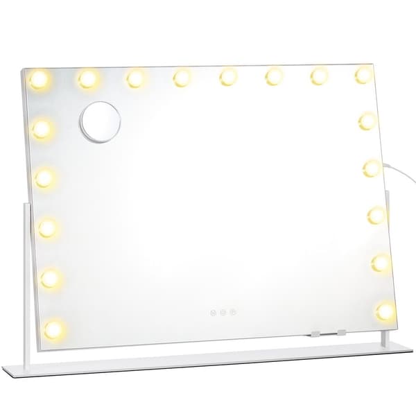 Sminkespeil 80x60 cm Hvit LED-belysning