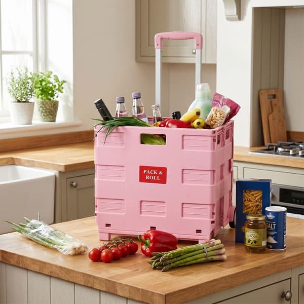 Hopfällbar aluminiumvagn, rosa, Kodustaar