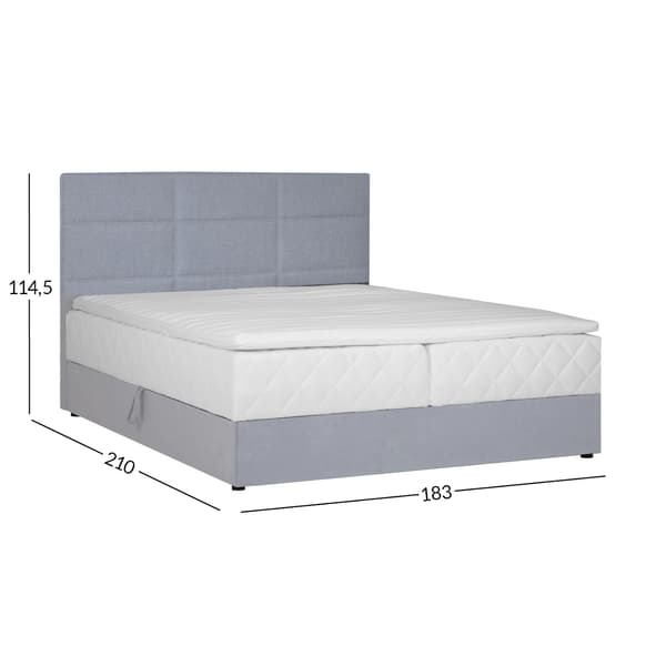 Continental seng LEVI 183x210x114,5 cm Grå
