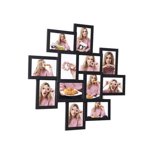 Fotorammer Collage, 63,3x63,3x3,6 cm, Sort