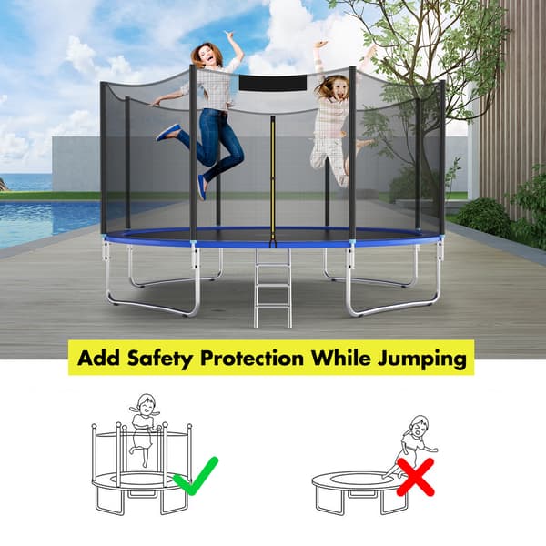 Trampolin Udskiftning Beskyttelsesnet, 12 ft, Sort , Star