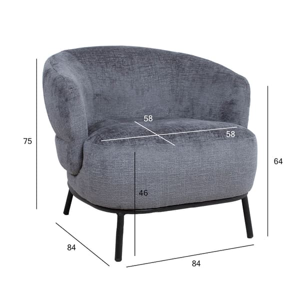 Fåtölj GEMALA 84x84x75 cm mörkgrå