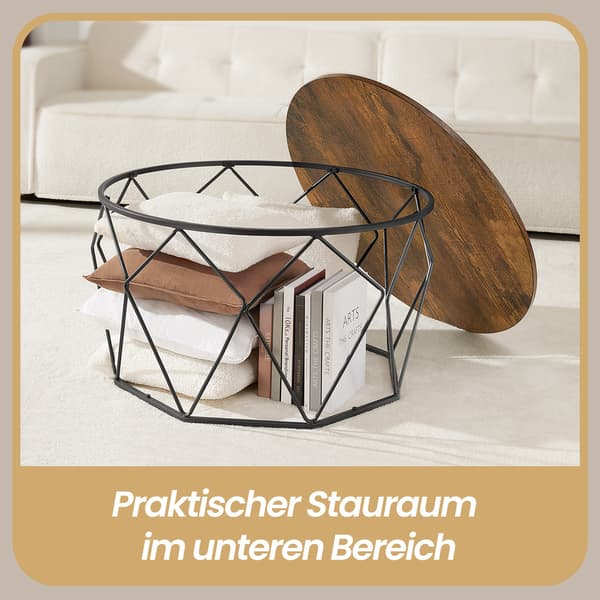Soffbord, 80x80x45 cm, Brun Svart
