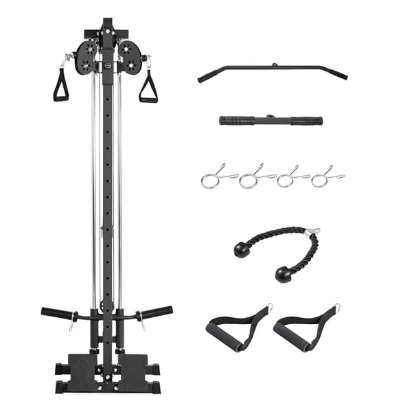 Kabelmaskine 3-i-1 Roning Lat Pulldown 77.5x76x201.5 cm Sort Stål