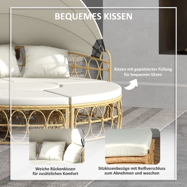 Trädgårdsmöbelset, 178x85x66,5 cm, Creme
