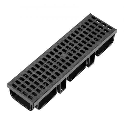 Trench Drain 12 stk 510x140x90 mm HDPE Sort