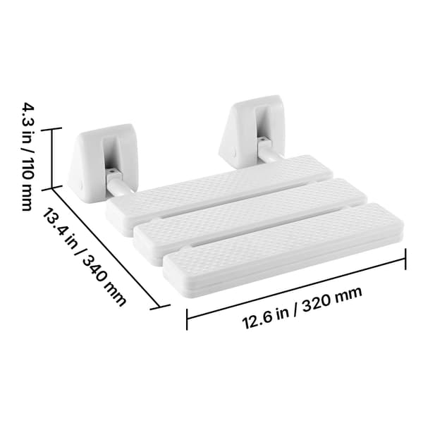 Duschsits Fällbar Väggmonterad 34x32x11 cm Vit