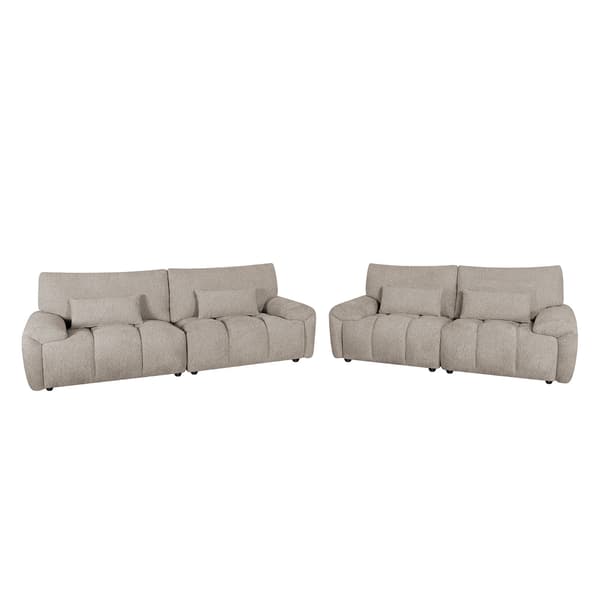 Sofa BARBARA 248x101x89 cm lysebrunt stof