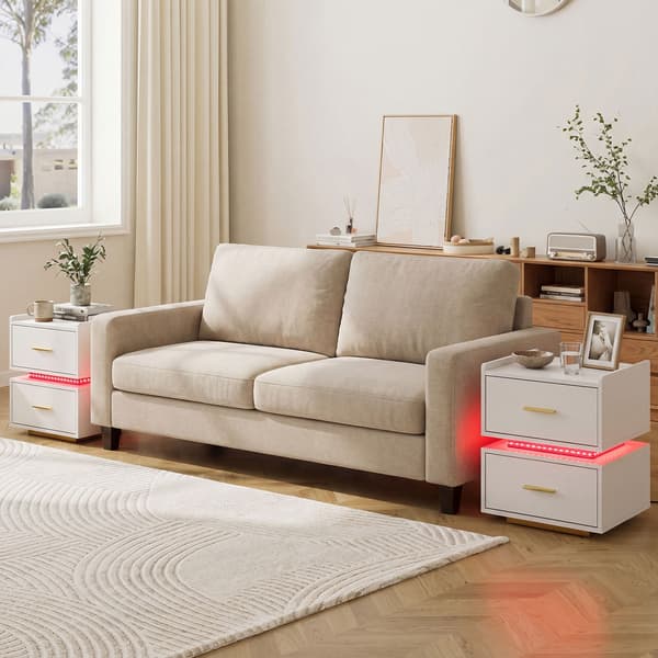 Sengeborde 2 stk. 45x40x48 cm hvide