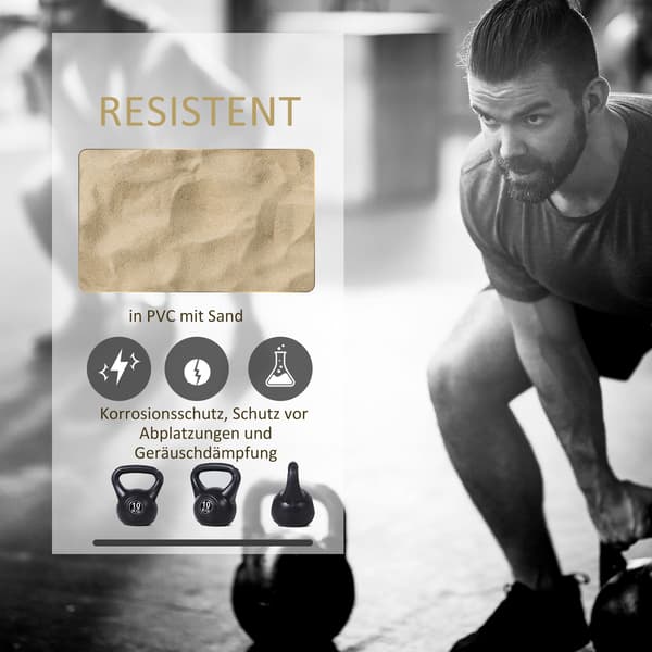 Kettlebell, 25x19x28 cm, Sort