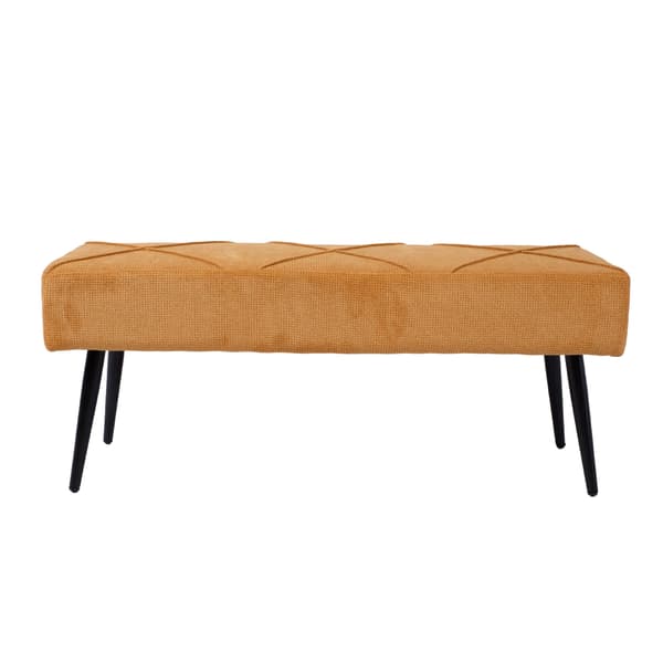 Bænk 100x36x43 cm Mørk Gul Stof