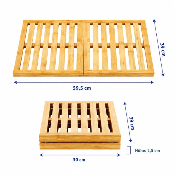 Badrumsmatta, bambu, natur, 59.5 x 39 cm, Kodustaar