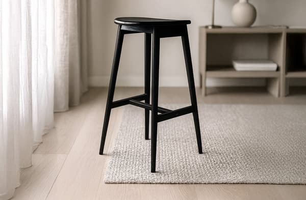 Barstol Orust 43x36x77 cm Sort Gummitræ