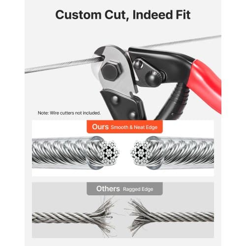 Wire Rope Kit, 35,1 m, 2 mm, 304 rustfrit stål, stål, gør-det-selv