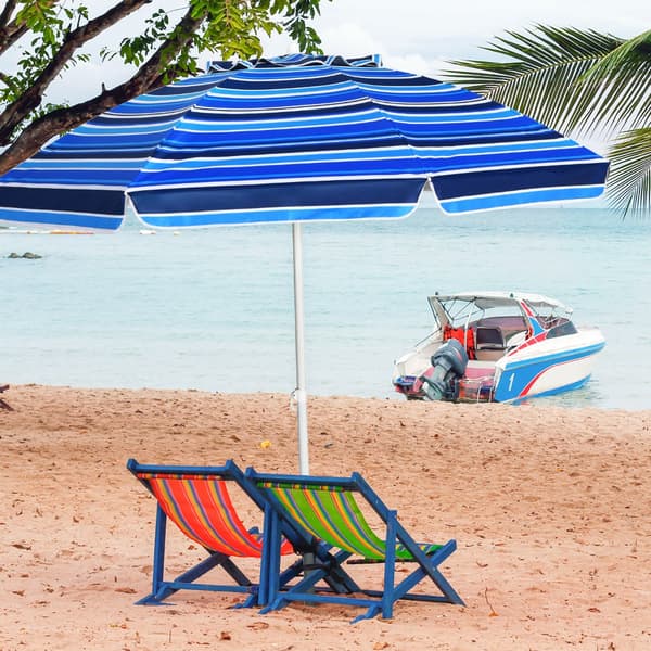 Udendørs parasol Ø220x220 cm navy