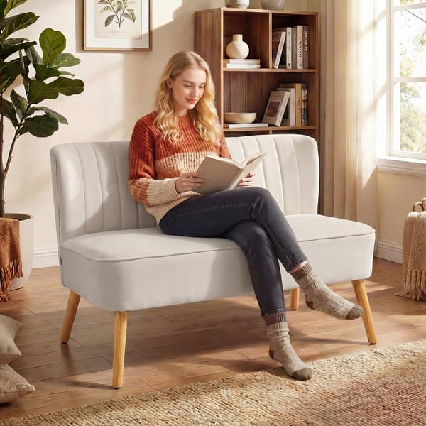 Soffa 2-sits 117x56,5x77 cm Vit Trä