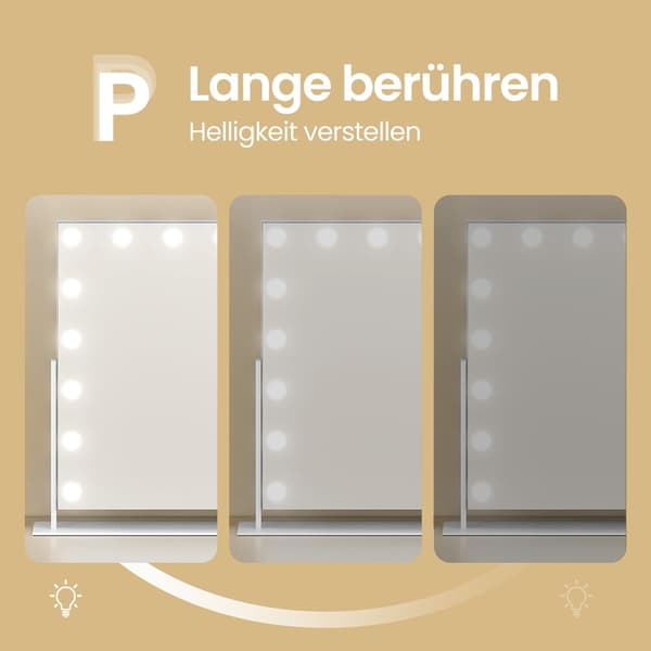 Makeupspejl 80x60 cm Hvid LED-belysning