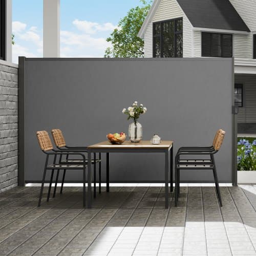 Utdragbar sidomarkis, 160x300 cm, grå, polyester vattentät