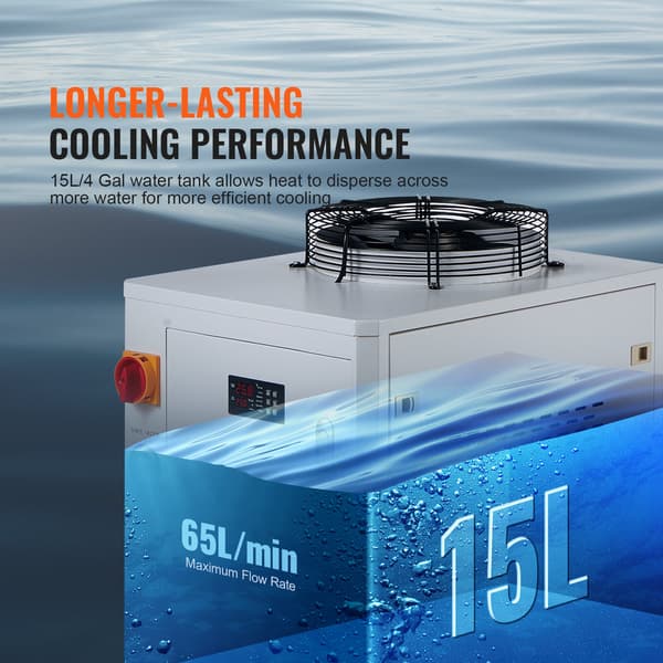 Industriel vandkøler, CW6000, 15L, kølesystem, metal