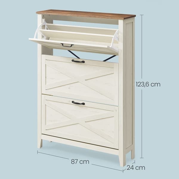 Skoskap 24x87x123,6 cm Hvit MDF
