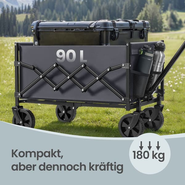 Hopfällbar transportvagn 42x67x90,5 cm grå, stål