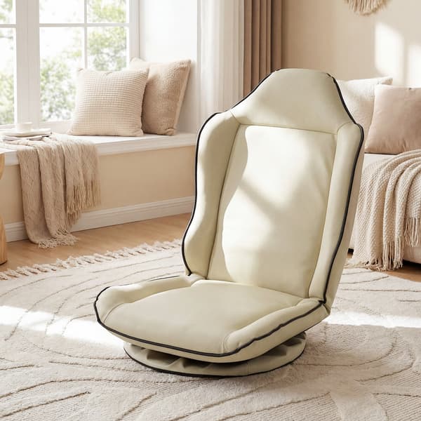 Drejelig gulvspilestol 60x56x77,5 cm beige