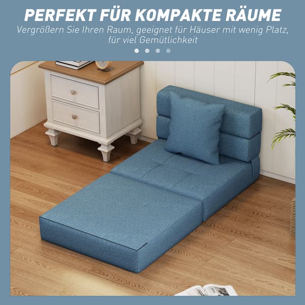 Sovfåtölj 70x70x61 cm Mörkblå Tyg