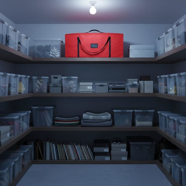 Presentpapperförvaringslåda, 34x82x13 cm, Grå, Polyester, Kodustaar