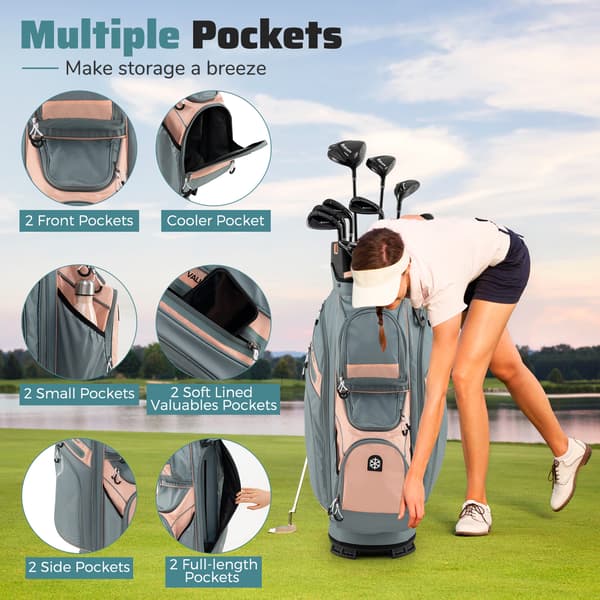 Golfväska, 127 cm, Rosa - Material: polyester tyg, plast , Star