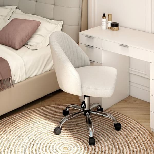 Kontorstol, 60x60x74-83 cm, Beige, Polstret