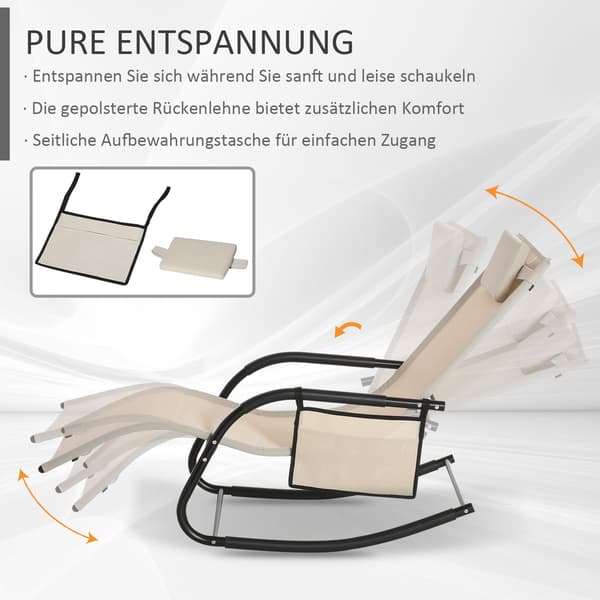Keinutuoli, 150x62x88 cm, beige
