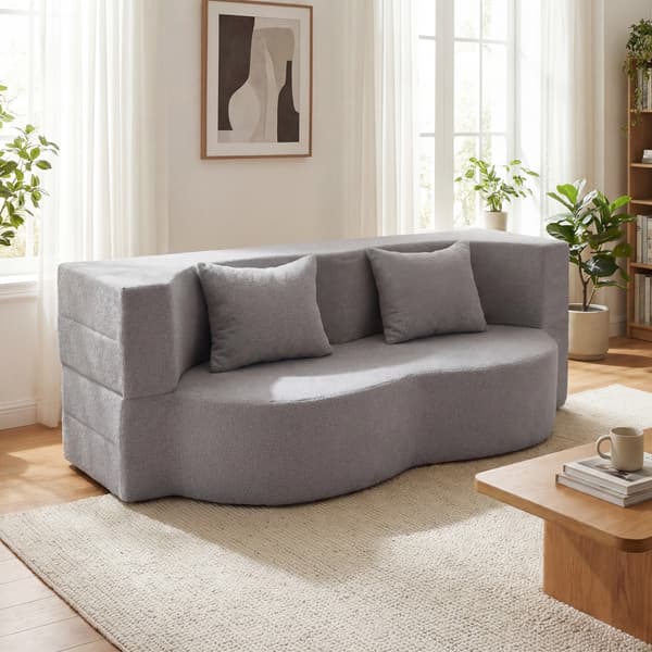 Sammenklappelig sovesofa 192,5x108,5x32 cm grå