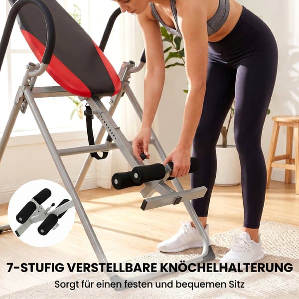 Inversionstabel Foldbar 122x59x130 cm sort/rød