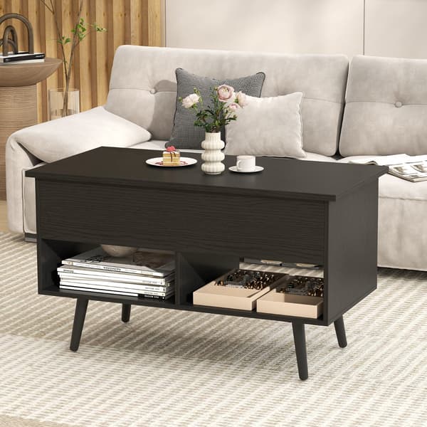 Sofabord, 80x40x46 cm, Sort, Træ, Opbevaring , Star