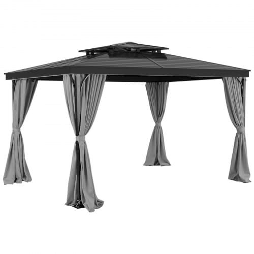 Paviljongin verhot, 284x284x211 cm, harmaa, polyesteri