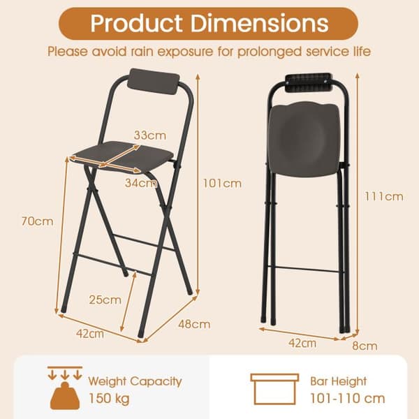 Barstol, Set om 2, 70 cm sits höjd, Grå , Star