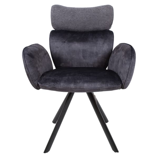 Stol Eddy 63x55x89 cm mørkegrå velour