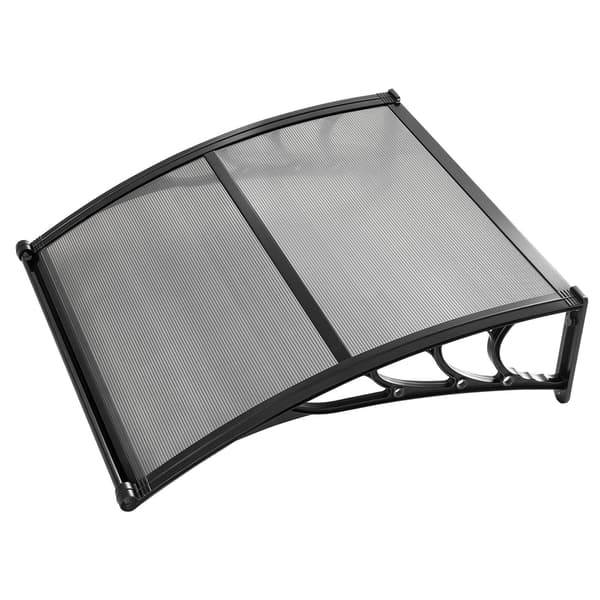 Dørmarkise, 96,5x101,7x27,5 cm, Grå, Polycarbonat Baldakin